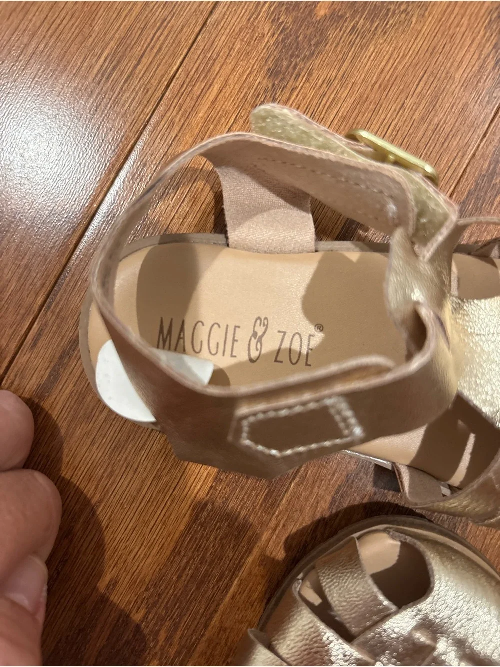 Maggie & Zoe Shimmery Gold Woven Toddler Sandals